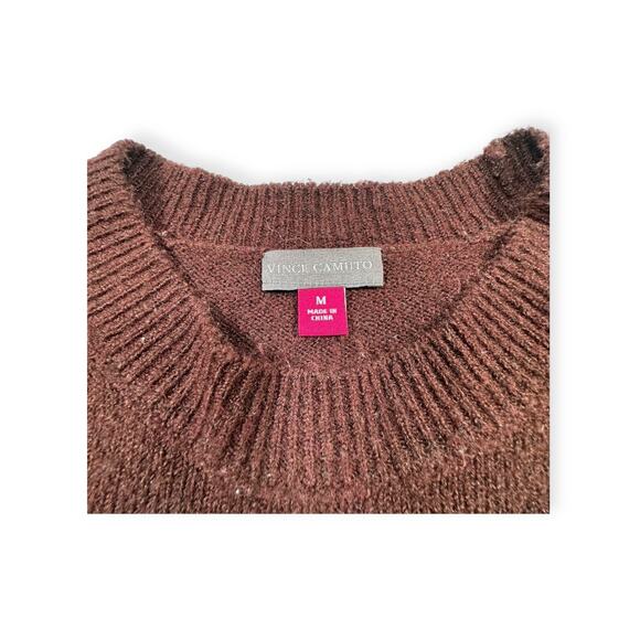 Vince Camuto Women Sweater Medium Acrylic Blend Pullover Magenta Long Sleeve 391 - Picture 3 of 7